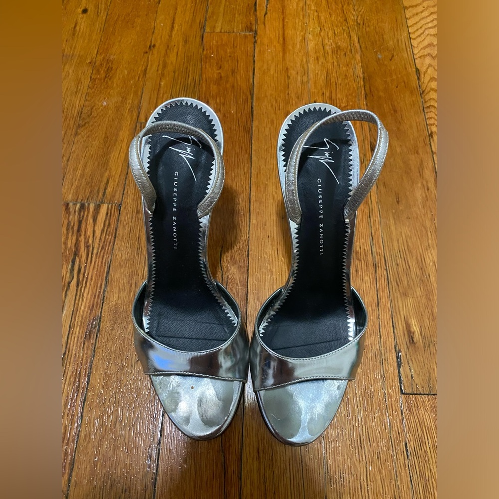 Giuseppe Zanotti silver high heel sandals . Size 37